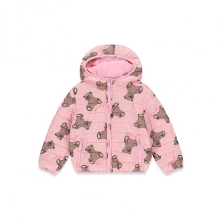 Geaca copii cu gluga Guess unisex matlasata cu maneca lunga 
