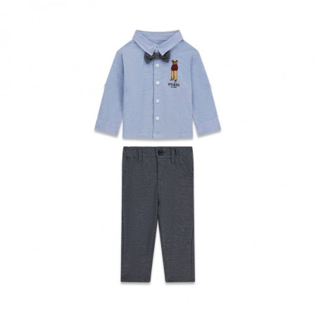 Set bebe Guess pentru baiat cu camasa si pantaloni