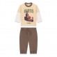 Set bebe Guess pentru baiat bluza cu print cu ursulet si pantaloni 