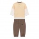 Set bebe Guess pentru baiat bluza cu print cu ursulet si pantaloni 