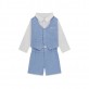 Set bebe Guess pentru baiat camasa vesta si pantaloni scurti
