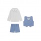 Set bebe Guess pentru baiat camasa vesta si pantaloni scurti