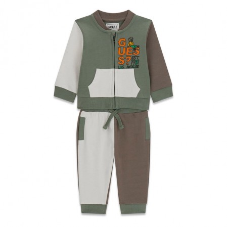 Set sport copii Guess pentru baiat cu hanorac cu fermoar si pantaloni
