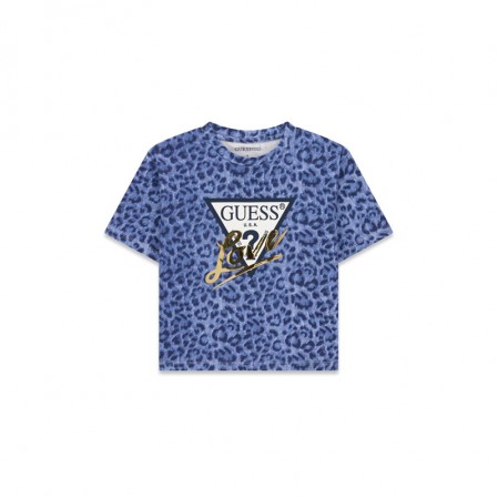 Tricou copii Guess pentru fata cu imprimeu logo si inscriptie