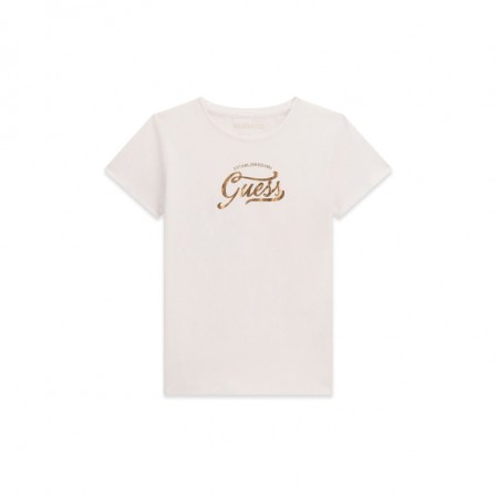 Tricou copii cu maneca scurta Guess pentru fata cu inscriptie logo