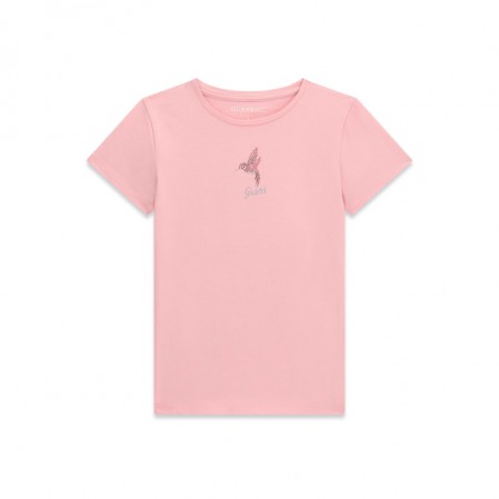 Tricou copii cu maneca scurta Guess pentru fata cambrata cu logo
