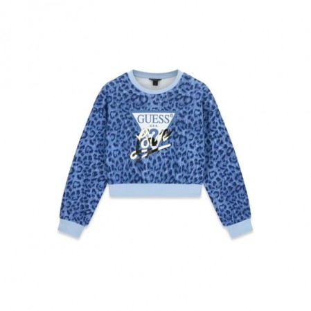 Bluza copii Guess pentru fata cu logo si print leopard
