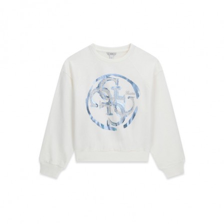 Bluza copii Guess pentru fata cu logo mare frontal si pietricele