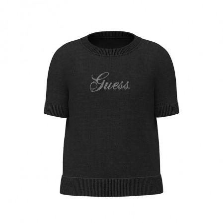 Pulover de copii Guess pentru fata cu maneca scurta si logo