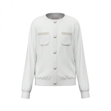 Cardigan copii Guess pentru fata cu maneci lungi si buzunare