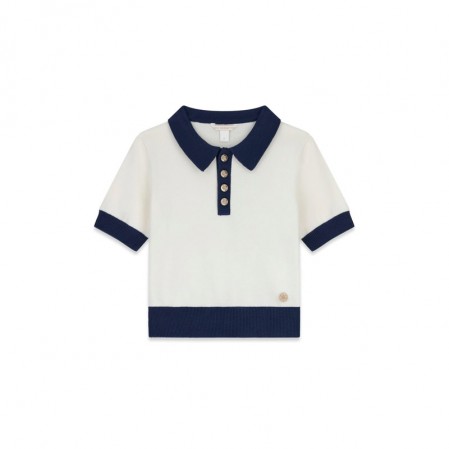 Bluza copii Guess pentru fata cu maneca scurta nasturi si logo