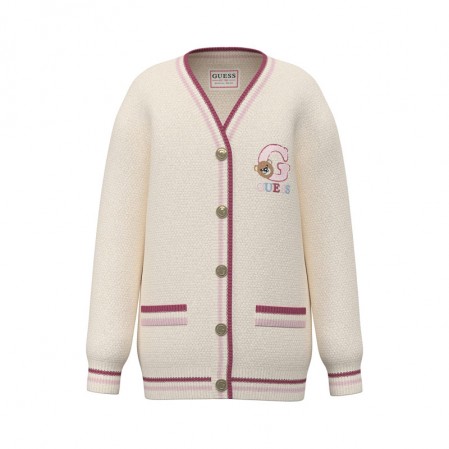 Cardigan copii cu maneci lungi Guess pentru fata nasturi si buzunare