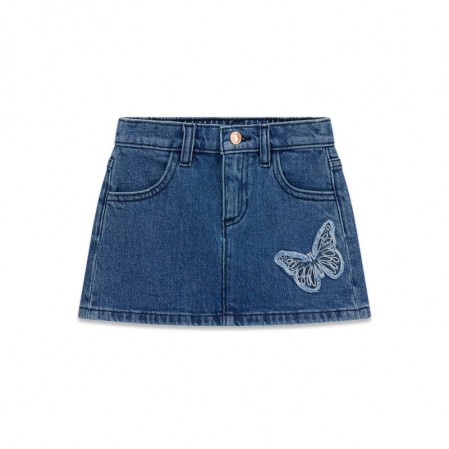 Fusta copii comoda din denim Guess pentru fata cu fluture
