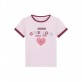 Tricou copii Guess pentru fata cu logo de inima si inscriptie Tricou copii Guess pentru fata cu logo de inima si inscriptie
