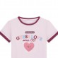 Tricou copii Guess pentru fata cu logo de inima si inscriptie Tricou copii Guess pentru fata cu logo de inima si inscriptie