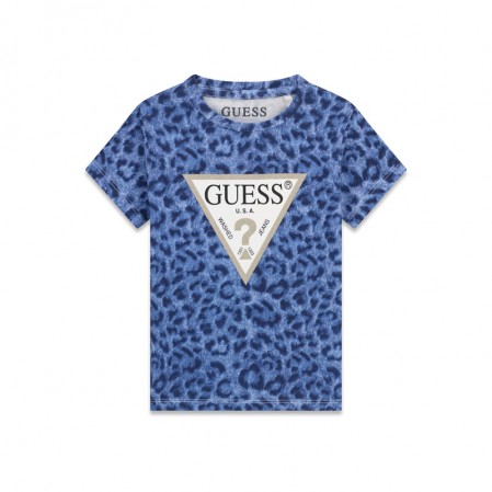 Tricou copii Guess pentru fata cu logo si print leopard