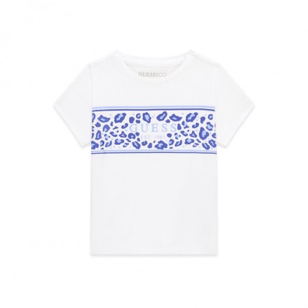 Tricou copii cu maneca scurta Guess pentru fata cu logo si print