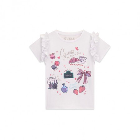 Tricou copii cu maneca scurta Guess pentru fata cu desene diferite