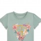 Tricou copii Guess pentru fata cu logo cu elemente florale si fluturi