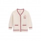 Cardigan copii Guess pentru fata logo si desen cu ursulet 