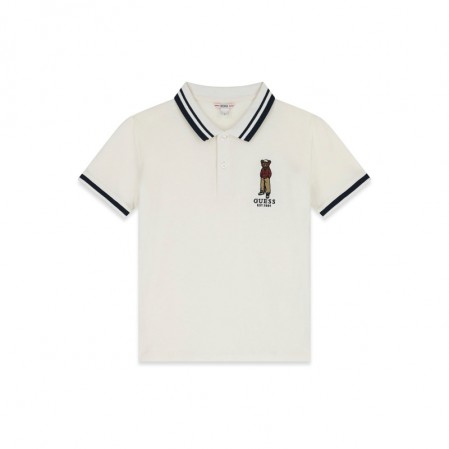 Tricou polo copii Guess pentru baiat cu maneca scurta si logo