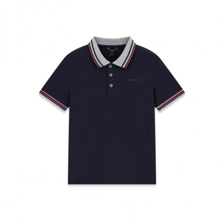 Tricou polo copii Guess pentru baiat maneca scurta guler cu nasturi
