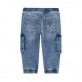 Pantaloni cargo denim copii Guess pentru baiat cu buzunare laterale