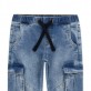 Pantaloni cargo denim copii Guess pentru baiat cu buzunare laterale