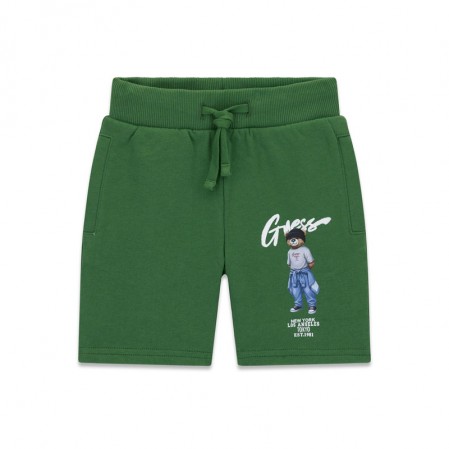 Pantaloni scurti copii Guess pentru baiat cu croiala lejera si logo