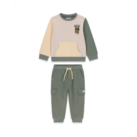 Set sport copii Guess pentru baiat bluza si pantaloni lungi cargo