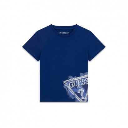 Tricou copii cu maneca scurta Guess pentru baiat cu logo jos in stanga