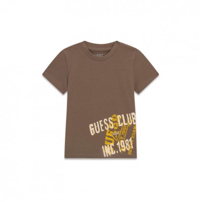 Tricou copii cu maneca scurta Guess pentru baiat cu logo si inscriptie