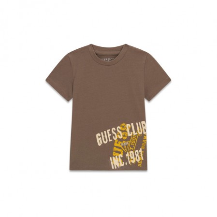 Tricou copii cu maneca scurta Guess pentru baiat cu logo si inscriptie