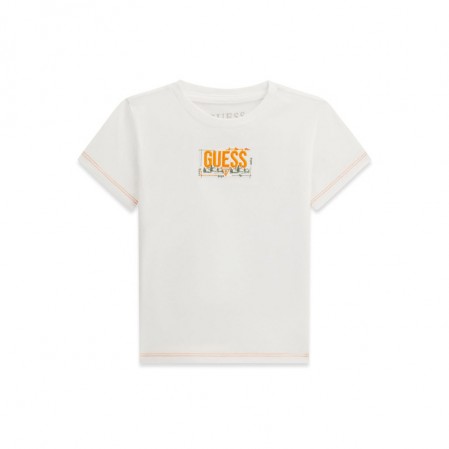 Tricou copii cu maneca scurta Guess pentru baiat cu logo mic la mijloc