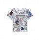 Tricou copii cu maneca scurta Guess de baiat cu print colorat si logo
