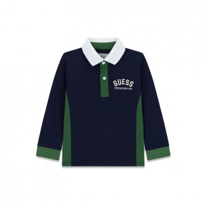 Bluza densa copii Guess pentru baiat cu maneca lunga si logo