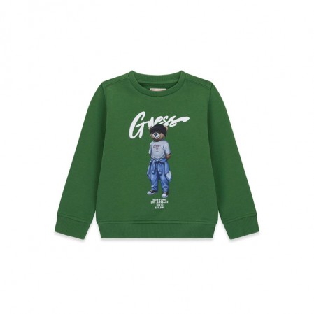 Bluza copii Guess pentru baiat cu maneca lunga si desen cu ursulet