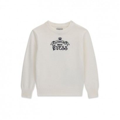 Pulover copii Guess pentru baiat cu maneci lungi lejeri si logo