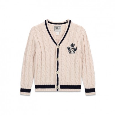Cardigan copii cu maneca lunga Guess pentru baiat cu decolteu ascutit
