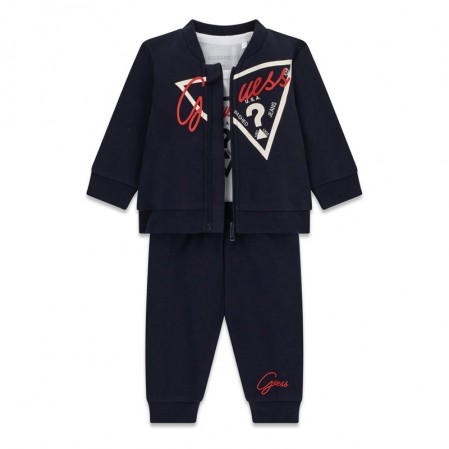 Set bebe Guess pentru baiat partea de sus cu fermoar si body