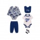 Set bebe Guess pentru baiat body pantaloni sosete si bavetica