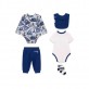 Set bebe Guess pentru baiat body pantaloni sosete si bavetica