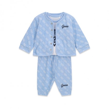 Set bebe Guess pentru baiat bluza reversibila body si pantaloni logo