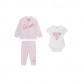 Set bebe Guess pentru fetita hanorac cu fermoar body si pantaloni