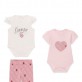 Set bebe Guess pentru fetita doua body cu maneca scurta si pantaloni