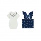Set bebe Guess pentru fetita body cu maneca scurta si fusta din denim