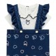 Set bebe Guess pentru fetita body cu maneca scurta si fusta din denim