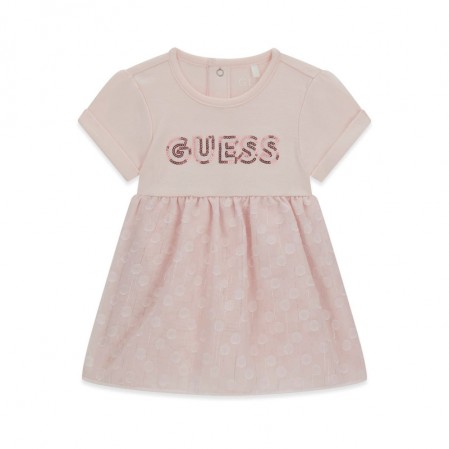 Rochita body bebe Guess pentru fetita cu maneca scurta si inscriptie