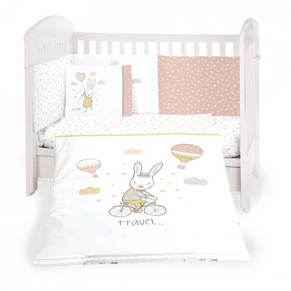 Kikkaboo Set lenjerie de pătuț pentru bebe 6 p 70х 140 Rabbits in Love