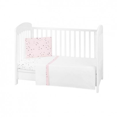 Kikkaboo Set lenjerie de pat bebe 3p EU style 70x140 Bear with me Pink